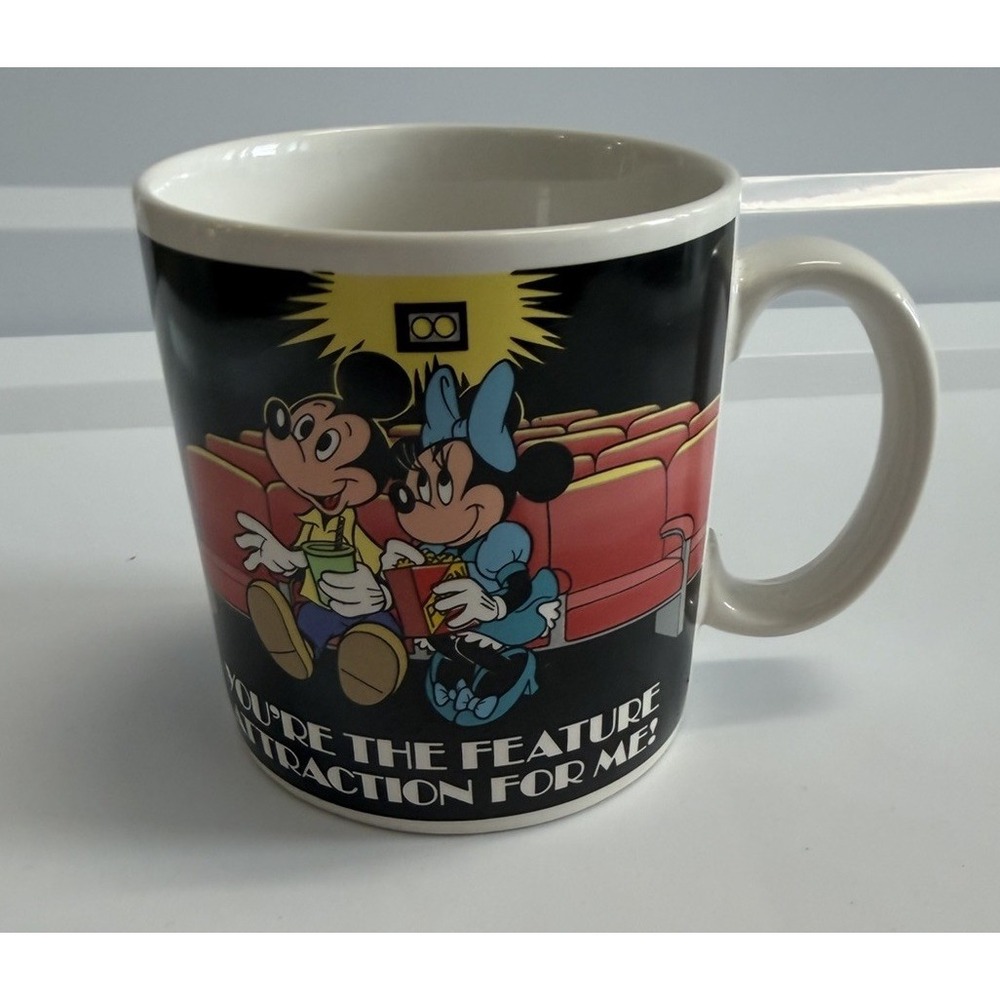 Vintage 1987 Disney Applause Mickey Minnie Goofy Movie Theater Coffee Mug 12 Oz